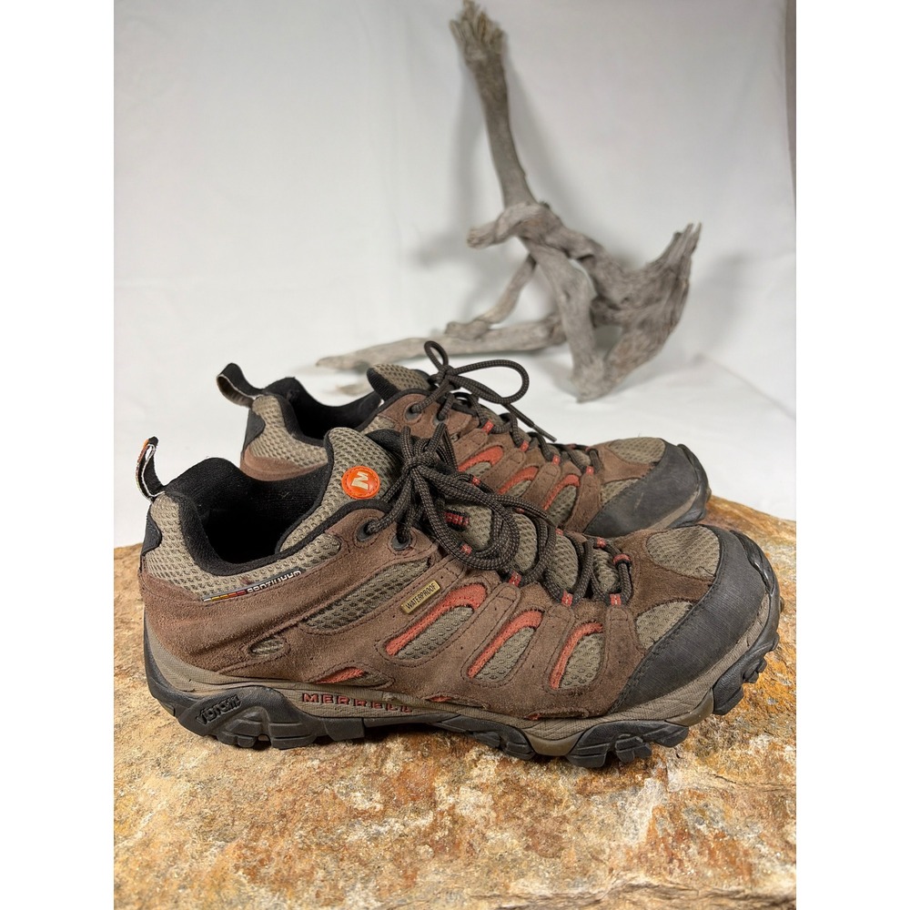 Merrell Moab Waterproof Hiking Shoes Mens 13 Espresso Brown J39723 Vibram Low